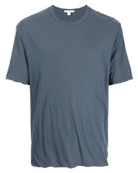 dunkelblaues T-Shirt mit einem Rundhalsausschnitt von James Perse