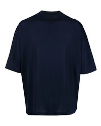 dunkelblaues T-Shirt mit einem Rundhalsausschnitt von Jil Sander