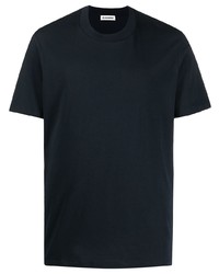 dunkelblaues T-Shirt mit einem Rundhalsausschnitt von Jil Sander