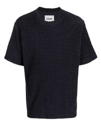 dunkelblaues T-Shirt mit einem Rundhalsausschnitt von Jil Sander