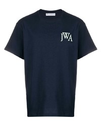 dunkelblaues T-Shirt mit einem Rundhalsausschnitt von JW Anderson