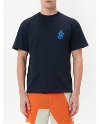 dunkelblaues T-Shirt mit einem Rundhalsausschnitt von JW Anderson