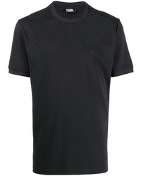dunkelblaues T-Shirt mit einem Rundhalsausschnitt von Karl Lagerfeld