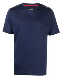 dunkelblaues T-Shirt mit einem Rundhalsausschnitt von Kiton