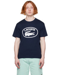 dunkelblaues T-Shirt mit einem Rundhalsausschnitt von Lacoste