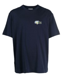 dunkelblaues T-Shirt mit einem Rundhalsausschnitt von Lacoste
