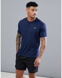 dunkelblaues T-Shirt mit einem Rundhalsausschnitt von Lacoste Sport