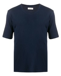 dunkelblaues T-Shirt mit einem Rundhalsausschnitt von Laneus