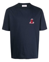 dunkelblaues T-Shirt mit einem Rundhalsausschnitt von Lanvin