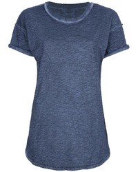 dunkelblaues T-Shirt mit einem Rundhalsausschnitt von Laurence Dolige