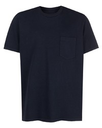 dunkelblaues T-Shirt mit einem Rundhalsausschnitt von Les Tien