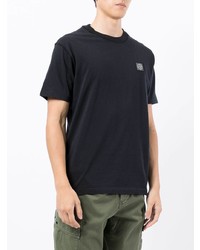 dunkelblaues T-Shirt mit einem Rundhalsausschnitt von Stone Island