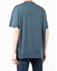 dunkelblaues T-Shirt mit einem Rundhalsausschnitt von Emporio Armani