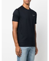 dunkelblaues T-Shirt mit einem Rundhalsausschnitt von Emporio Armani