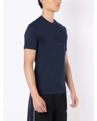 dunkelblaues T-Shirt mit einem Rundhalsausschnitt von Armani Exchange