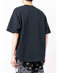 dunkelblaues T-Shirt mit einem Rundhalsausschnitt von BAPE BLACK *A BATHING APE®