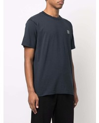 dunkelblaues T-Shirt mit einem Rundhalsausschnitt von Stone Island