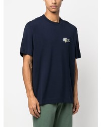 dunkelblaues T-Shirt mit einem Rundhalsausschnitt von Lacoste