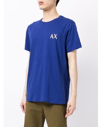 dunkelblaues T-Shirt mit einem Rundhalsausschnitt von Armani Exchange