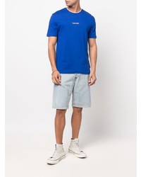 dunkelblaues T-Shirt mit einem Rundhalsausschnitt von Calvin Klein