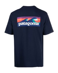 dunkelblaues T-Shirt mit einem Rundhalsausschnitt von Patagonia