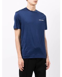 dunkelblaues T-Shirt mit einem Rundhalsausschnitt von Emporio Armani