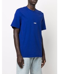 dunkelblaues T-Shirt mit einem Rundhalsausschnitt von MSGM