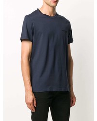 dunkelblaues T-Shirt mit einem Rundhalsausschnitt von Balmain