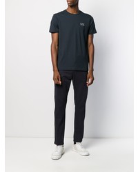 dunkelblaues T-Shirt mit einem Rundhalsausschnitt von Ea7 Emporio Armani