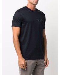 dunkelblaues T-Shirt mit einem Rundhalsausschnitt von Emporio Armani