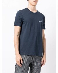 dunkelblaues T-Shirt mit einem Rundhalsausschnitt von Armani Exchange