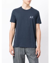 dunkelblaues T-Shirt mit einem Rundhalsausschnitt von Armani Exchange