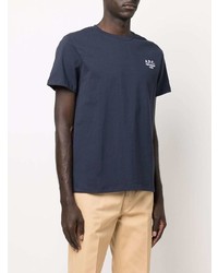 dunkelblaues T-Shirt mit einem Rundhalsausschnitt von A.P.C.