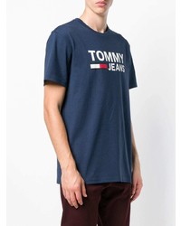 dunkelblaues T-Shirt mit einem Rundhalsausschnitt von Tommy Jeans