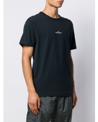 dunkelblaues T-Shirt mit einem Rundhalsausschnitt von Stone Island