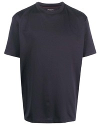 dunkelblaues T-Shirt mit einem Rundhalsausschnitt von Loro Piana