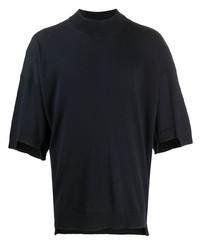 dunkelblaues T-Shirt mit einem Rundhalsausschnitt von Maison Flaneur
