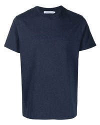 dunkelblaues T-Shirt mit einem Rundhalsausschnitt von MAISON KITSUNÉ