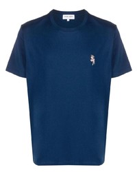 dunkelblaues T-Shirt mit einem Rundhalsausschnitt von Maison Labiche