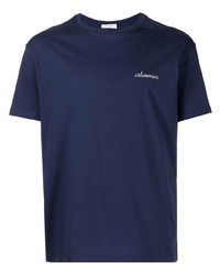 dunkelblaues T-Shirt mit einem Rundhalsausschnitt von Maison Labiche