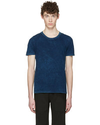 dunkelblaues T-Shirt mit einem Rundhalsausschnitt von Maison Margiela