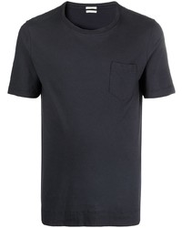 dunkelblaues T-Shirt mit einem Rundhalsausschnitt von Massimo Alba