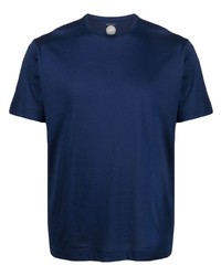 dunkelblaues T-Shirt mit einem Rundhalsausschnitt von Mazzarelli
