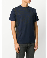 dunkelblaues T-Shirt mit einem Rundhalsausschnitt von Versace Collection