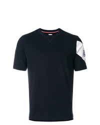 dunkelblaues T-Shirt mit einem Rundhalsausschnitt von Moncler Gamme Bleu