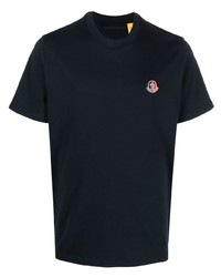 dunkelblaues T-Shirt mit einem Rundhalsausschnitt von Moncler