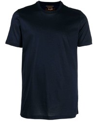 dunkelblaues T-Shirt mit einem Rundhalsausschnitt von Moorer
