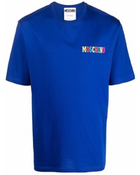 dunkelblaues T-Shirt mit einem Rundhalsausschnitt von Moschino