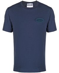dunkelblaues T-Shirt mit einem Rundhalsausschnitt von Moschino
