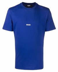 dunkelblaues T-Shirt mit einem Rundhalsausschnitt von MSGM